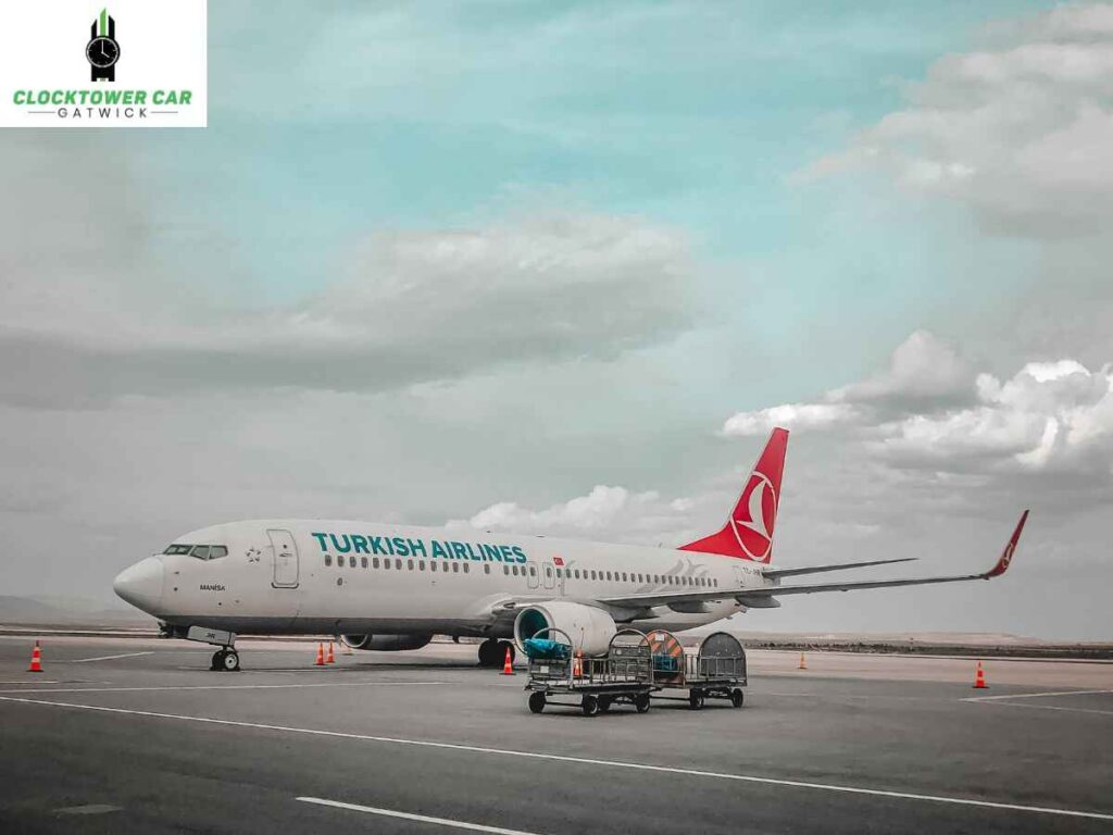 A View of Turkish Flight Parked at Gatwick Airport